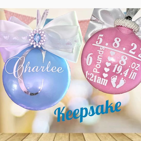 Baby Ornament Christmas Tree Ornament, New Baby Keepsake Gift, Personalized Gift - Picture 1 of 12